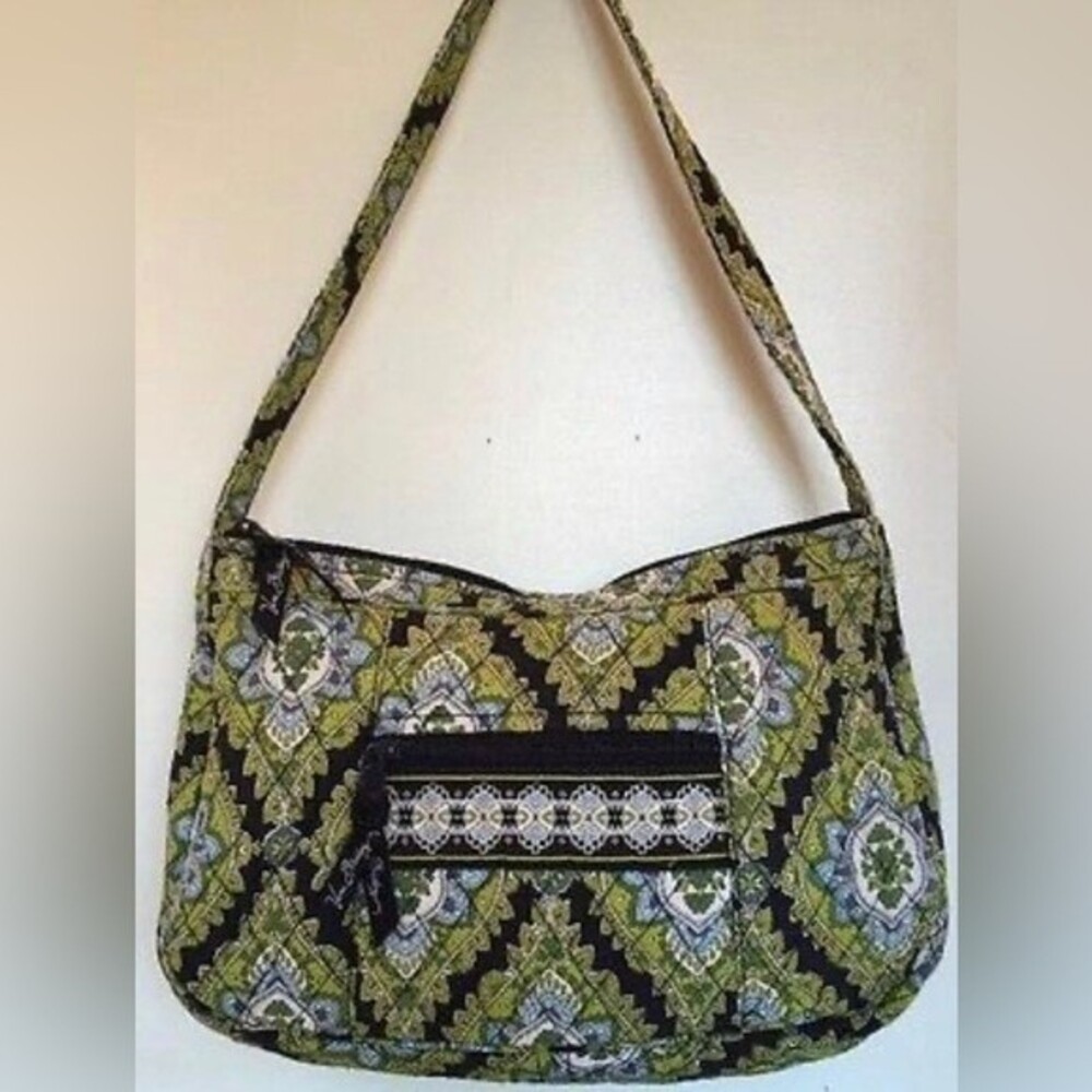 Vera Bradley cotton green and blue small shoulder bag
